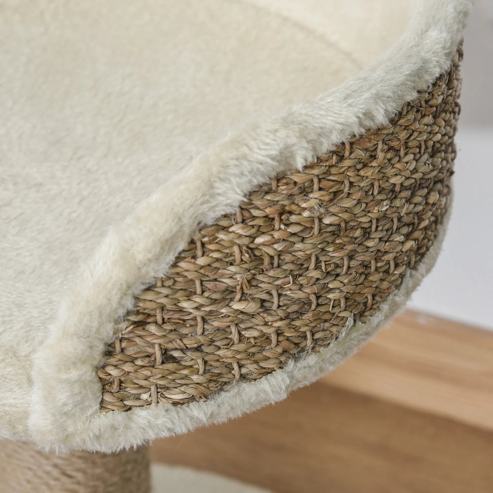 Cat Tree with Scratching Post, Toy Ball, Perch, Small Cat Tower for Indoor Cats - 16" x 16" x 19", Beige Cat Tree with Scratching Post, Toy Ball, Perch, Small Cat Tower for Indoor Cats - 16" x 16" x 19", Beige - Image 3