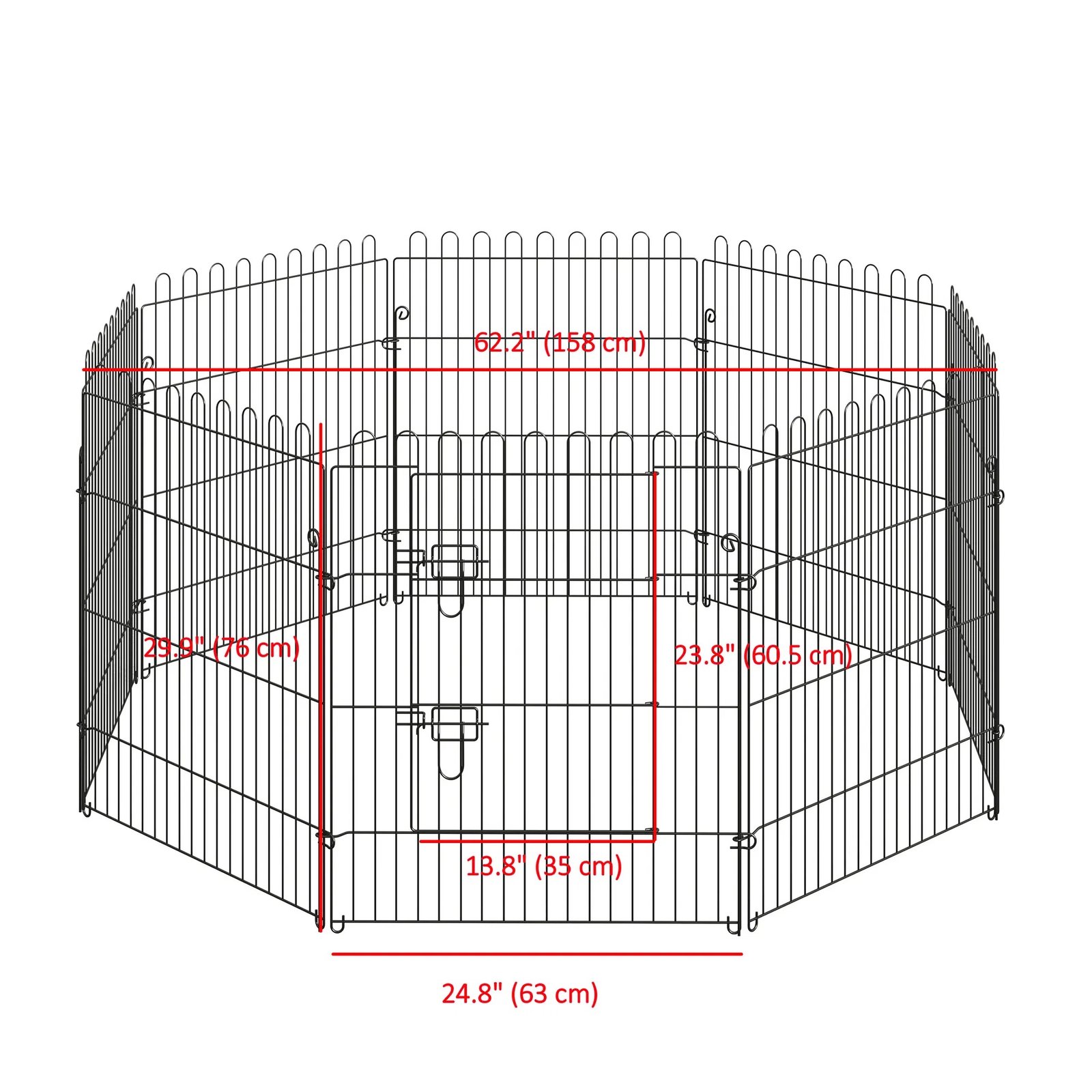 30inch 8-Panel Octagon Pet Exercise Playpen Crate Foldable Dog Cage Pen Puppy Kennel, Black 30inch 8-Panel Octagon Pet Exercise Playpen Crate Foldable Dog Cage Pen Puppy Kennel, Black - Image 3