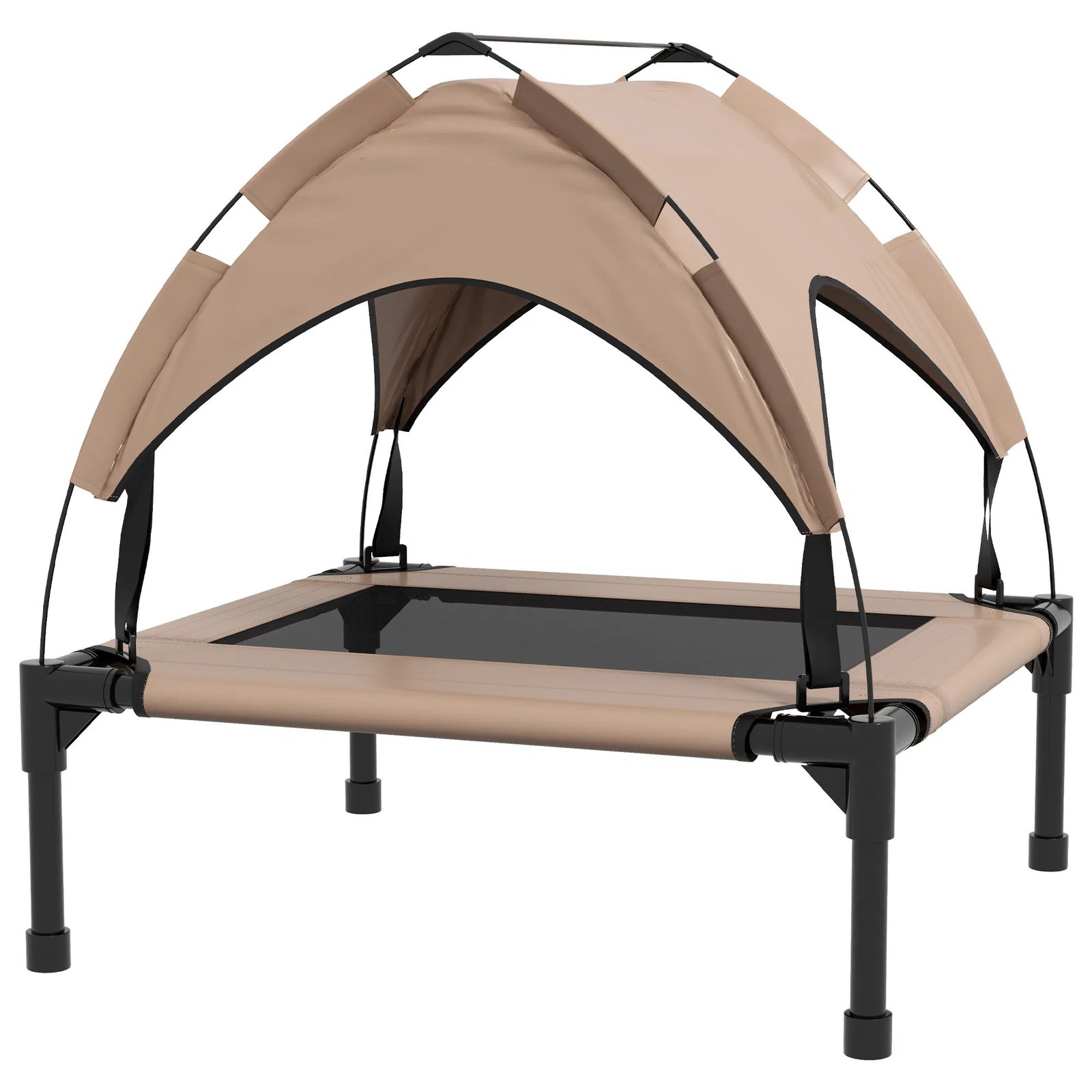 Raised Dog Bed Cooling Dog Cot w/ Canopy Washable Breathable Mesh, for Small and Medium Dogs, Coffee Raised Dog Bed Cooling Dog Cot w/ Canopy Washable Breathable Mesh, for Small and Medium Dogs, Coffee