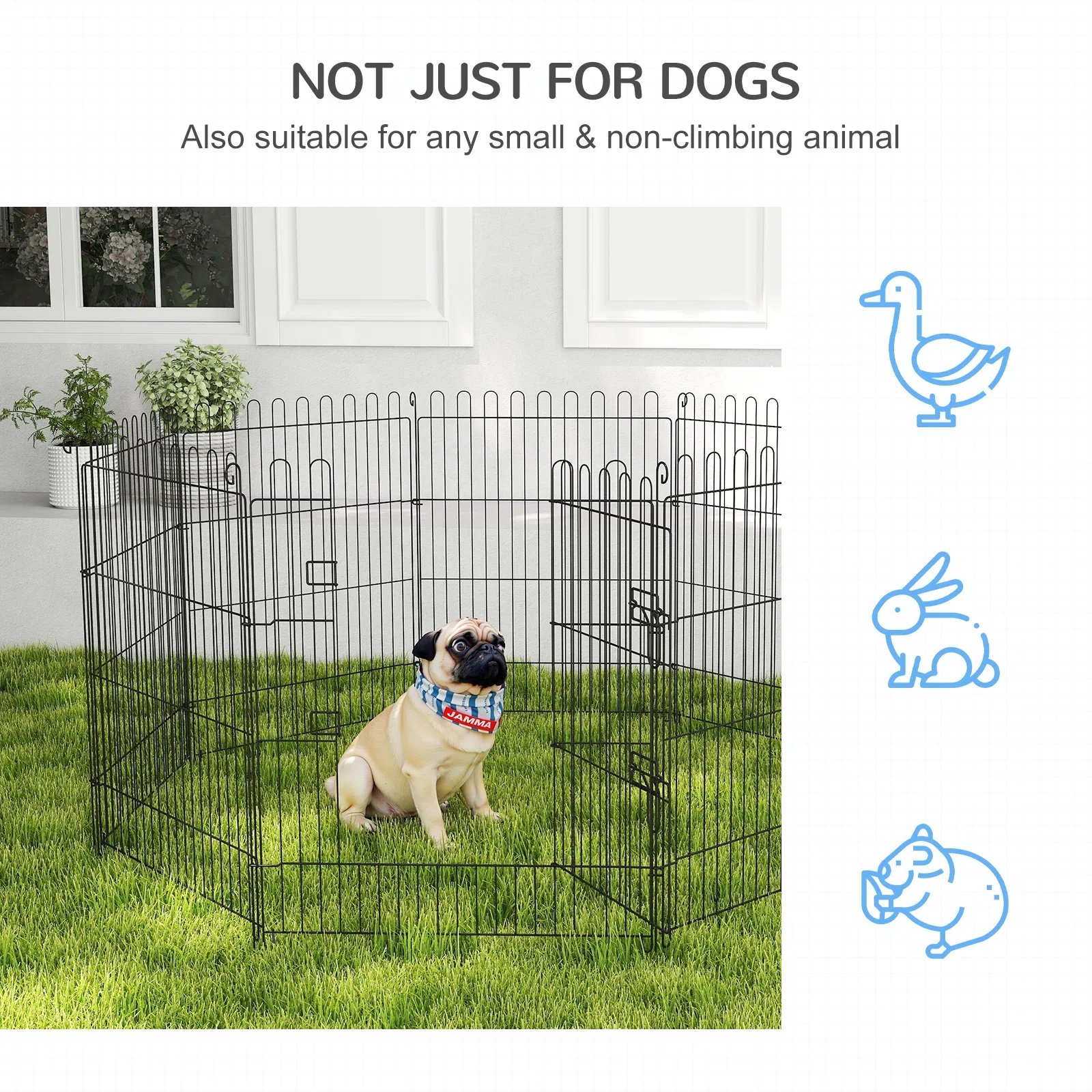 30inch 8-Panel Octagon Pet Exercise Playpen Crate Foldable Dog Cage Pen Puppy Kennel, Black 30inch 8-Panel Octagon Pet Exercise Playpen Crate Foldable Dog Cage Pen Puppy Kennel, Black - Image 5