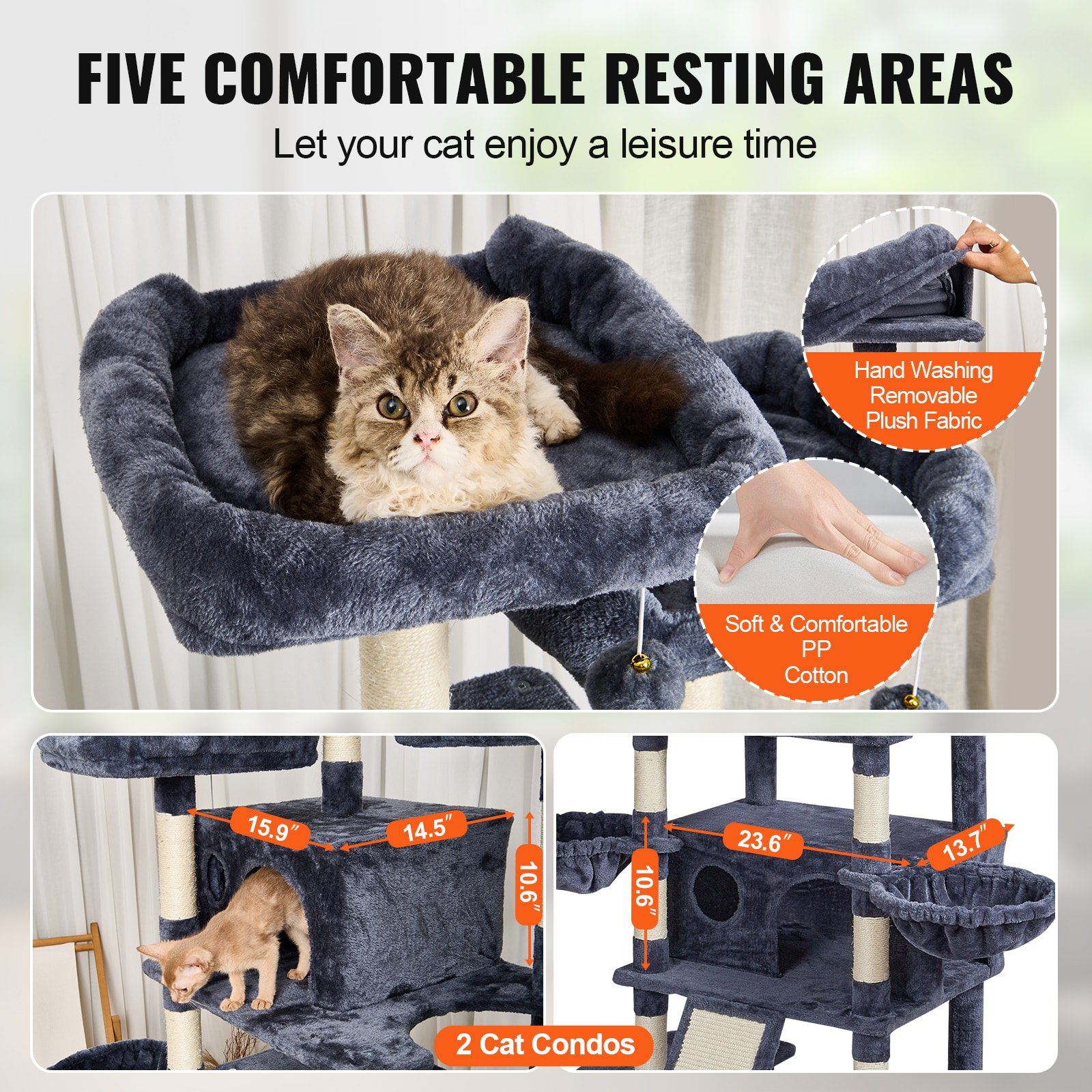Cat Tree Tower 68.5 inch with Condos & Scratching Posts Cat Tree Tower 68.5 inch with Condos & Scratching Posts