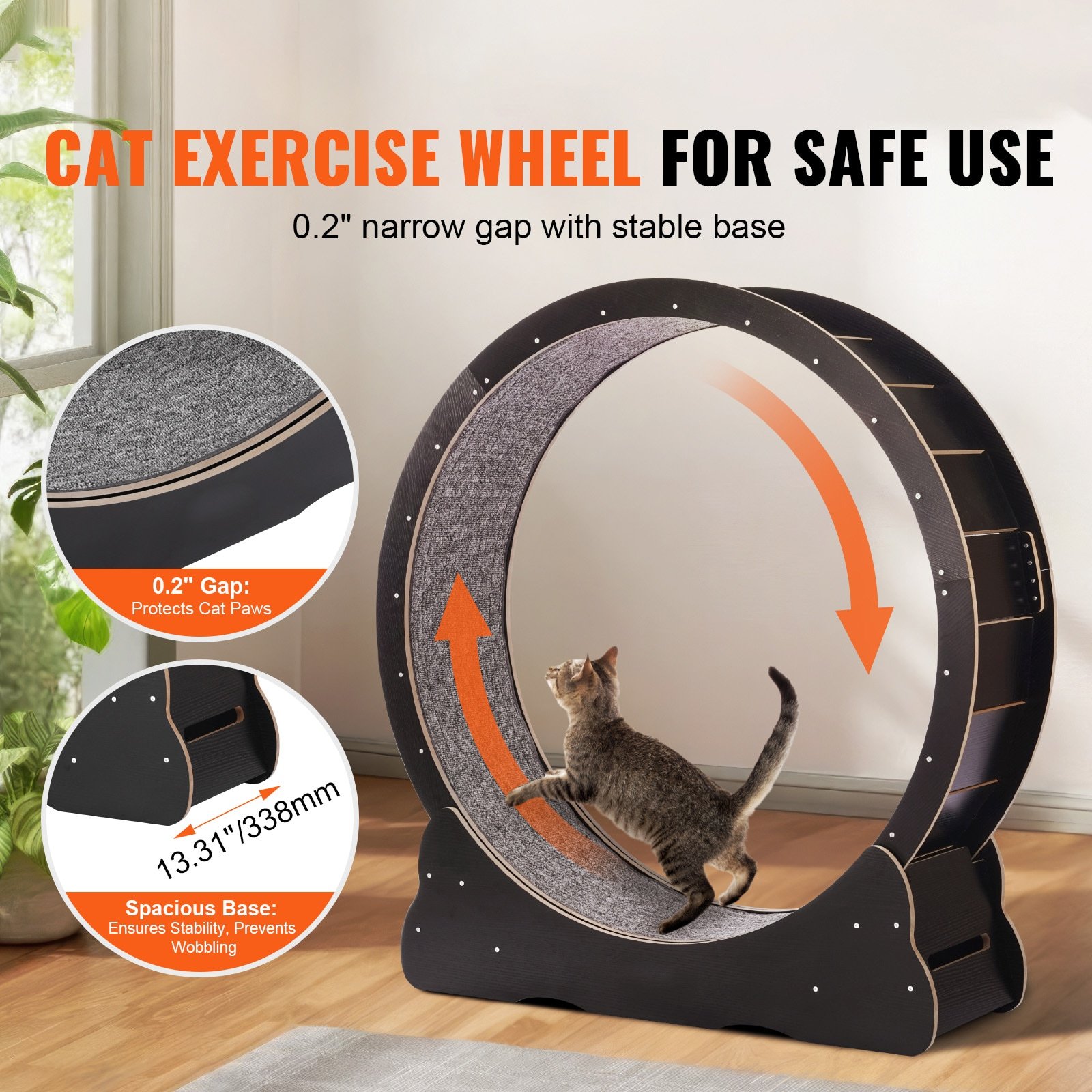 Cat Exercise Wheel – 43.3 inch Large Treadmill Wheel, Black Cat Exercise Wheel – 43.3 inch Large Treadmill Wheel, Black - Image 10