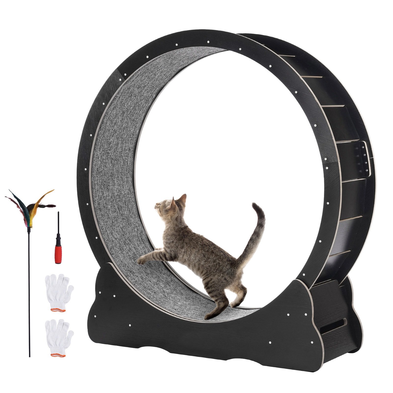 Cat Exercise Wheel – 43.3 inch Large Treadmill Wheel, Black Cat Exercise Wheel – 43.3 inch Large Treadmill Wheel, Black - Image 3