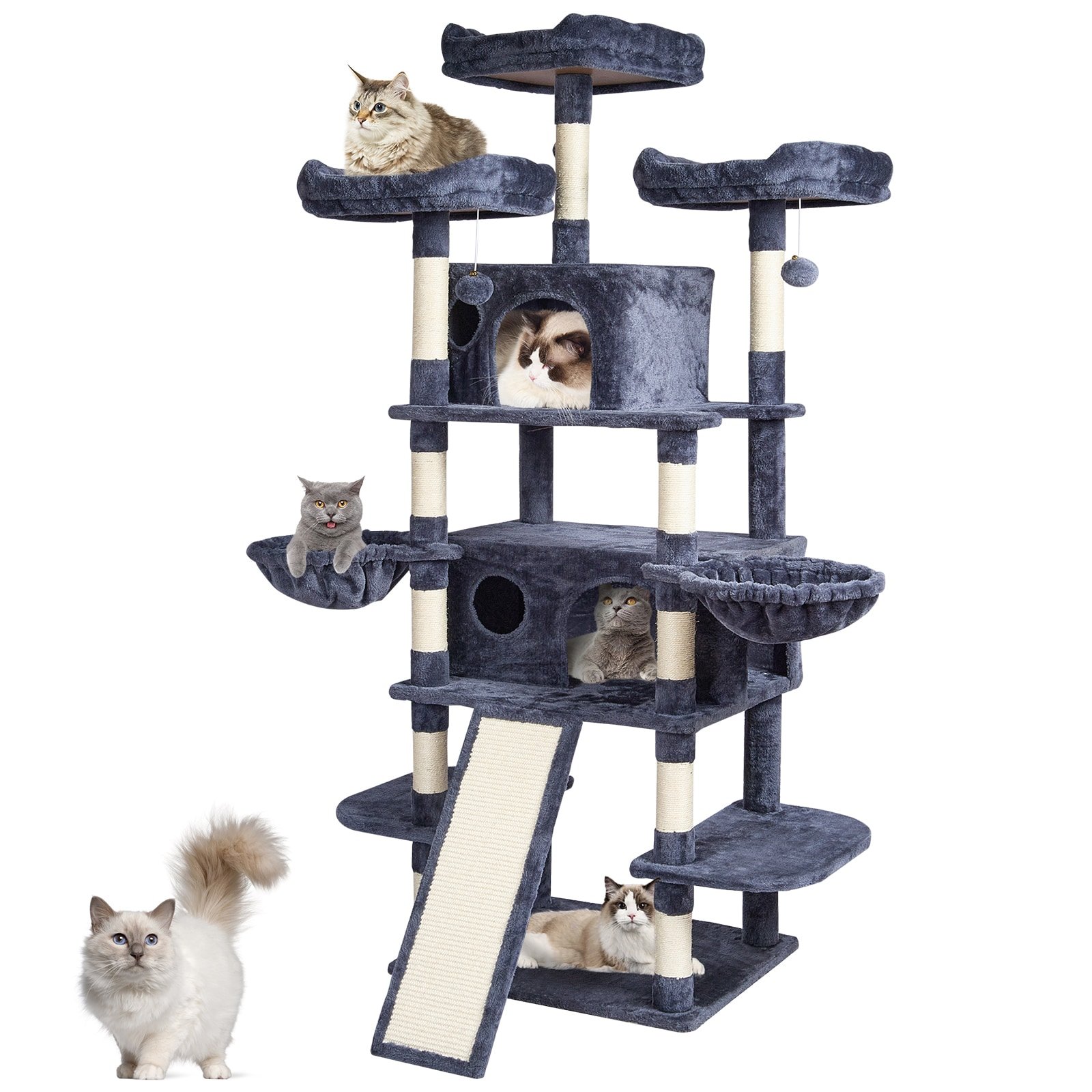Cat Tree Tower 68.5 inch with Condos & Scratching Posts Cat Tree Tower 68.5 inch with Condos & Scratching Posts - Image 4