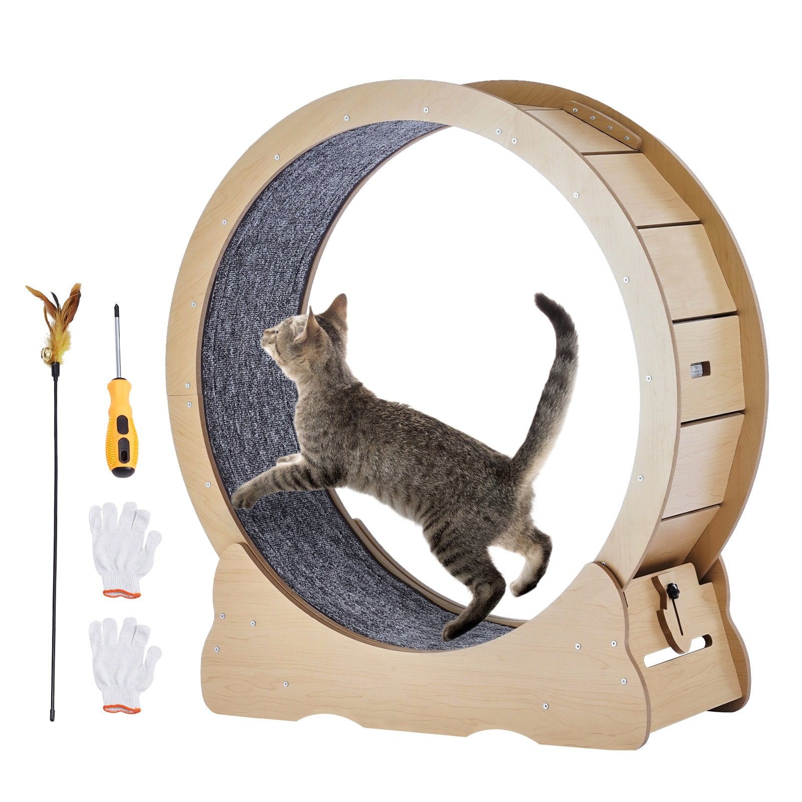 Cat Exercise Wheel – 35.8 inch Treadmill Wheel, Wood Cat Exercise Wheel – 35.8 inch Treadmill Wheel, Wood - Image 9